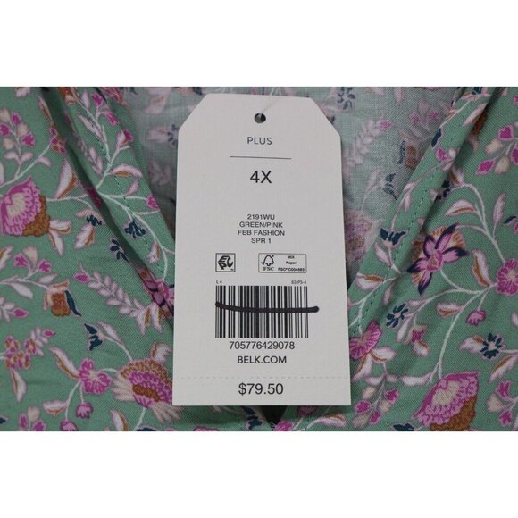 Wonderly Plus Hi-Lo Midi Dress-Size 4X-Tiered-New with Tags-Prairie - Picture 3 of 7